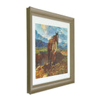 Homesteada™ Frank Tenney Johnson "An Idle Dreamer" Framed Western Wall Art Print, Cowboy and Horse Landscape Artwork, Matted Rustic Ranch Decor, Ready to Hang Framed Art for Living Room
