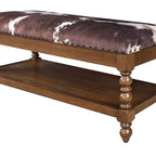 Homesteada™ Harper Bench, Faux Cowhide Fabric