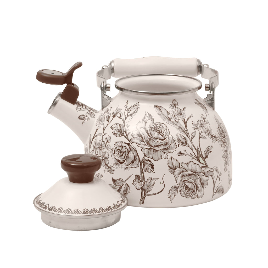 Homesteada™ 2.0-Quart Enamel on Steel Agatha Tea Kettle, Brown
