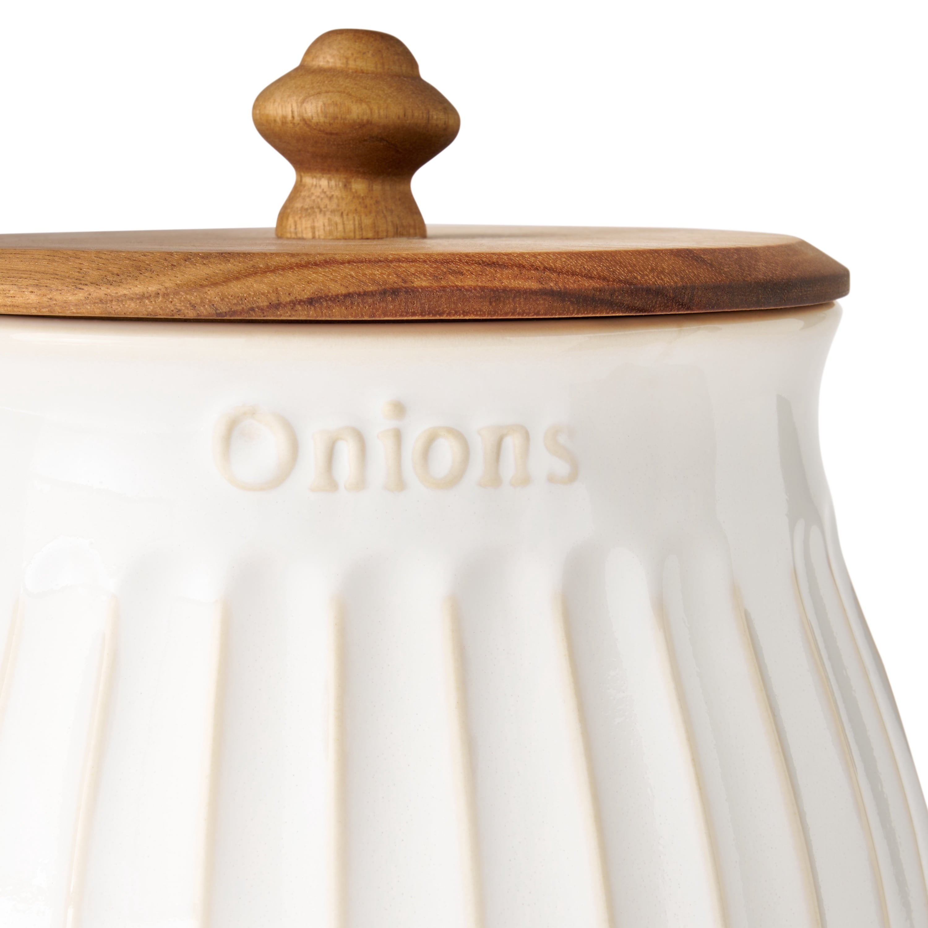 Homesteada™ Colette Stoneware Onion Keeper, White