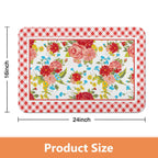 Homesteada™ Flower Kitchen Mat Sets 2 Piece Farmhouse Anti Fatigue Waterproof Stain Resistant Floor Rug Non Slip Homesteada™ Vintage Floral Kitchen Laundry Room Rug - 17x30+17x47Inch