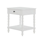 Homesteada™ Harper Spindle Nightstand with USB Charging Ports, Adults and Teens, White Finish