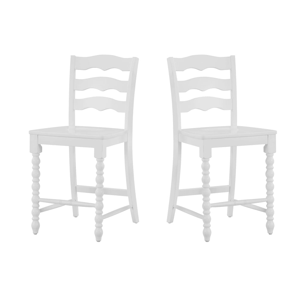 Homesteada™ Harper Counter-height Wood Stools, 2 Pack, White