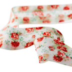 Homesteada™ Vintage Floral White Double Fold Cotton Bias Tape Ribbon, 7/8" x 25 Yards