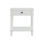 Homesteada™ Harper Spindle Nightstand with USB Charging Ports, Adults and Teens, White Finish
