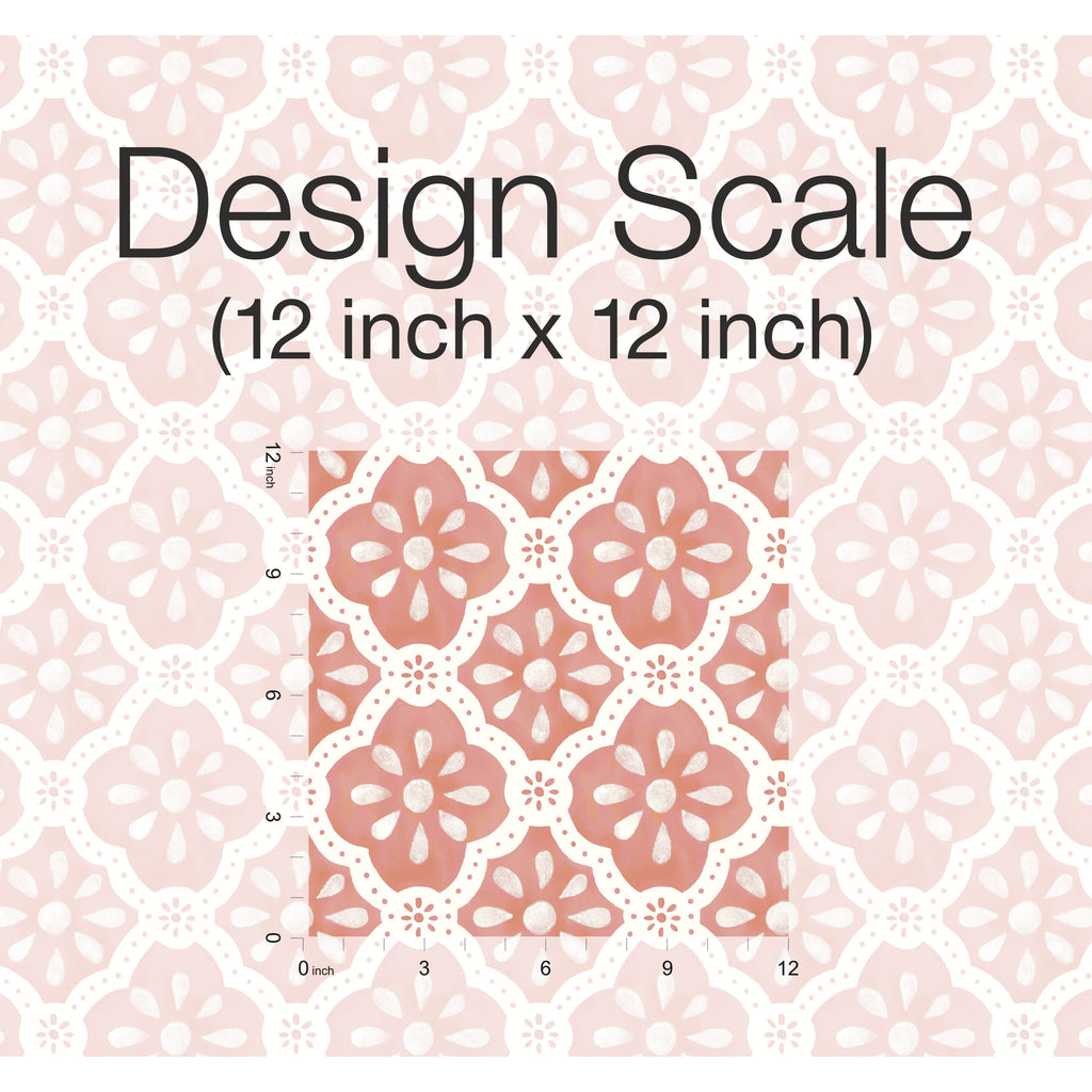 Homesteada™ Pink Salmon Washy Trellis Peel and Stick Wallpaper, 18" x 18.86'