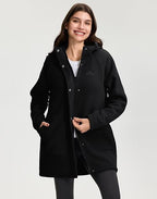 Homesteada™ Heritage Country Camp Women's Long Fleece Jacket Thermal Sherpa Lined Full Zip Up Hoodies with Pockets Causual Warm Winter Coat
