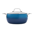 Homesteada™ Harlow 7.5 Qt Ceramic Non-Stick Stock Pot with Lid, Denim Blue