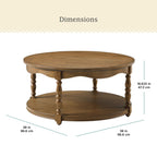 Homesteada™ Helen Round Coffee Table, Heirloom Brown