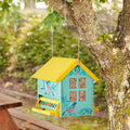Homesteada™ Bird Ogee Metal Squirrel Proof Hopper Bird Feeder 5.5QT , Teal Yellow