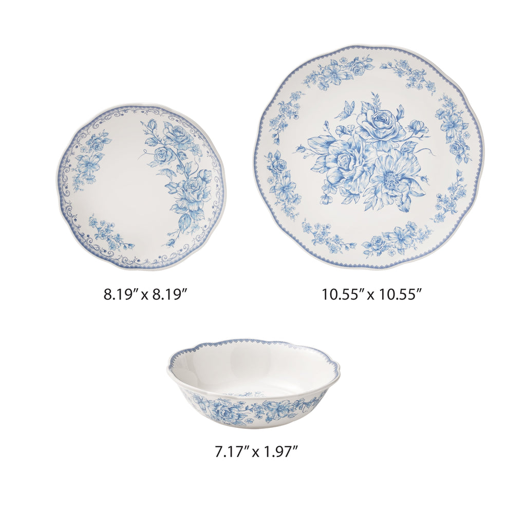 Homesteada™ Agatha 12-Piece Stoneware Dinnerware Set, Blue