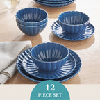 Homesteada™ Colette 12-Piece Stoneware Dinnerware Set, Blue