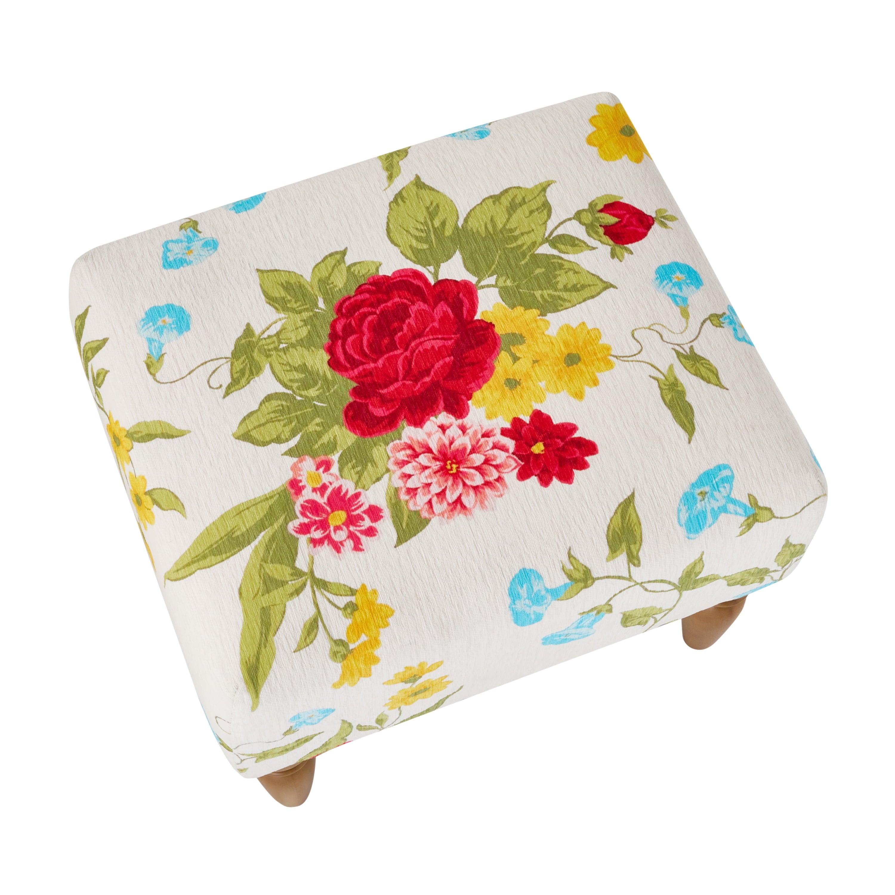 Homesteada™ Sweet Rose Ottoman, White, 17.25 in