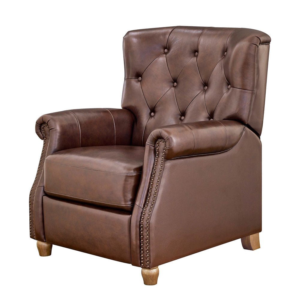 Homesteada™ Harper Leather Recliner with Whiskey Upholstery
