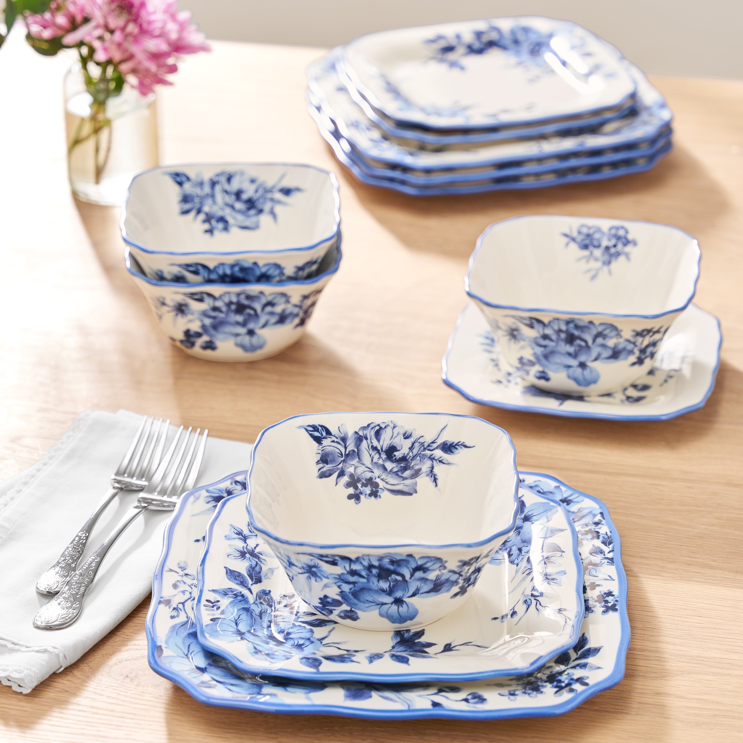 Homesteada™ Delilah 12-Piece Stoneware Dinnerware Set, Blue