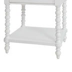 Homesteada™ Harper Spindle Nightstand with USB Charging Ports, Adults and Teens, White Finish