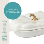Homesteada™ 3-Quart Oval Pumpkin Stoneware Baker with Lid, Linen
