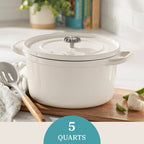 Homesteada™ 5-Quart Enameled Cast Iron Dutch Oven with Lid, Linen