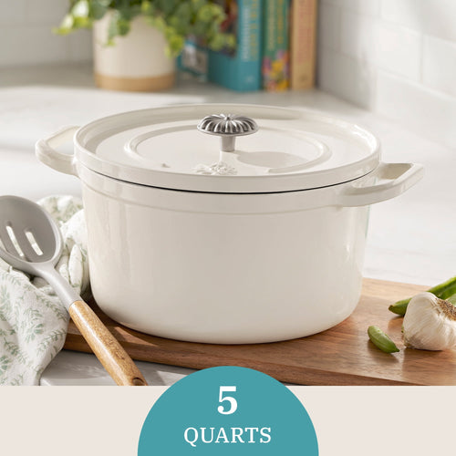 Homesteada™ 5-Quart Enameled Cast Iron Dutch Oven with Lid, Linen