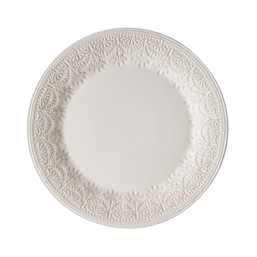 Homesteada™ Vintage Lace 12-Piece Ceramic Dinnerware Set, Linen