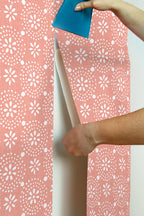 Homesteada™ Green Floral Geo Peel And Stick Vinyl Wallpaper, 215-in by 20.5-in, 30.75 sq. ft.