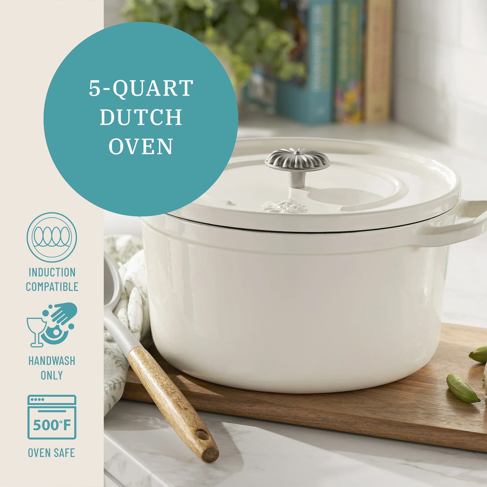 Homesteada™ 5-Quart Enameled Cast Iron Dutch Oven with Lid, Linen