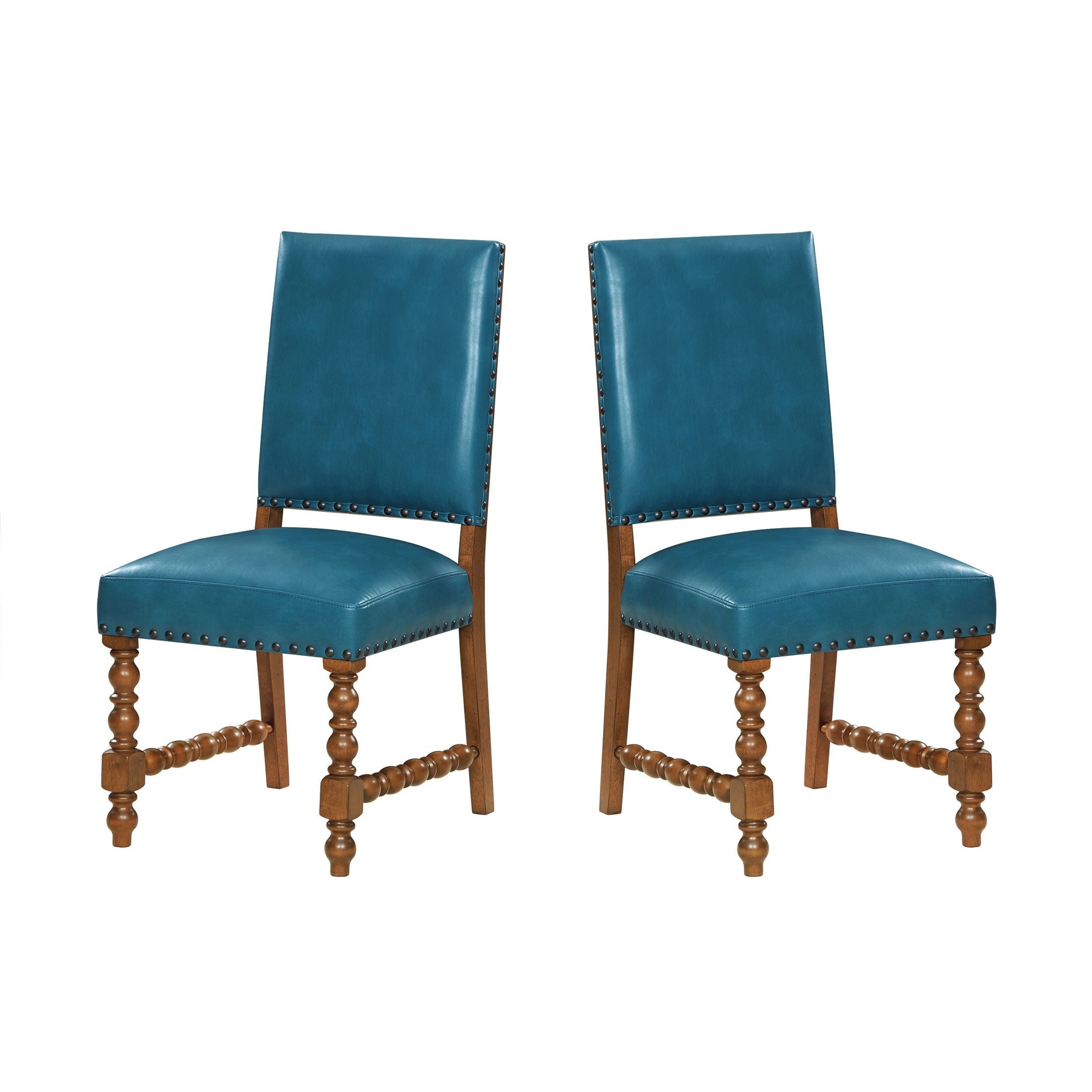 Homesteada™ Harper Faux Leather Dining Chairs, Turquoise, Set of 2