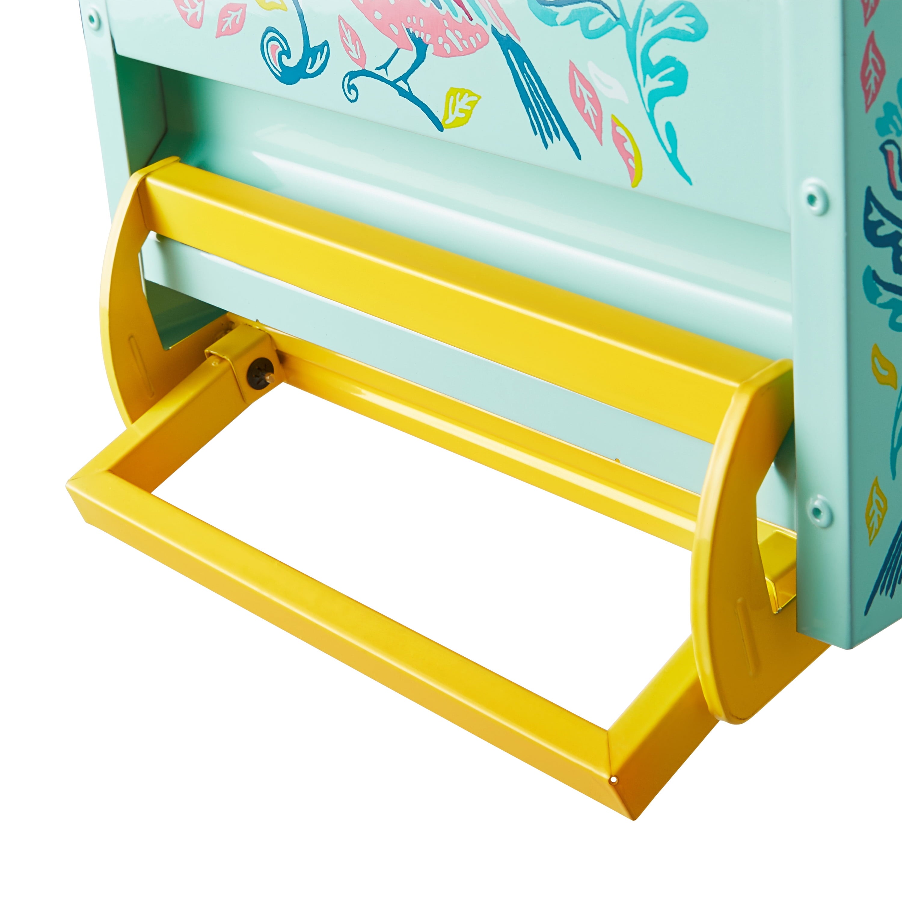 Homesteada™ Bird Ogee Metal Squirrel Proof Hopper Bird Feeder 5.5QT , Teal Yellow