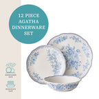 Homesteada™ Agatha 12-Piece Stoneware Dinnerware Set, Blue