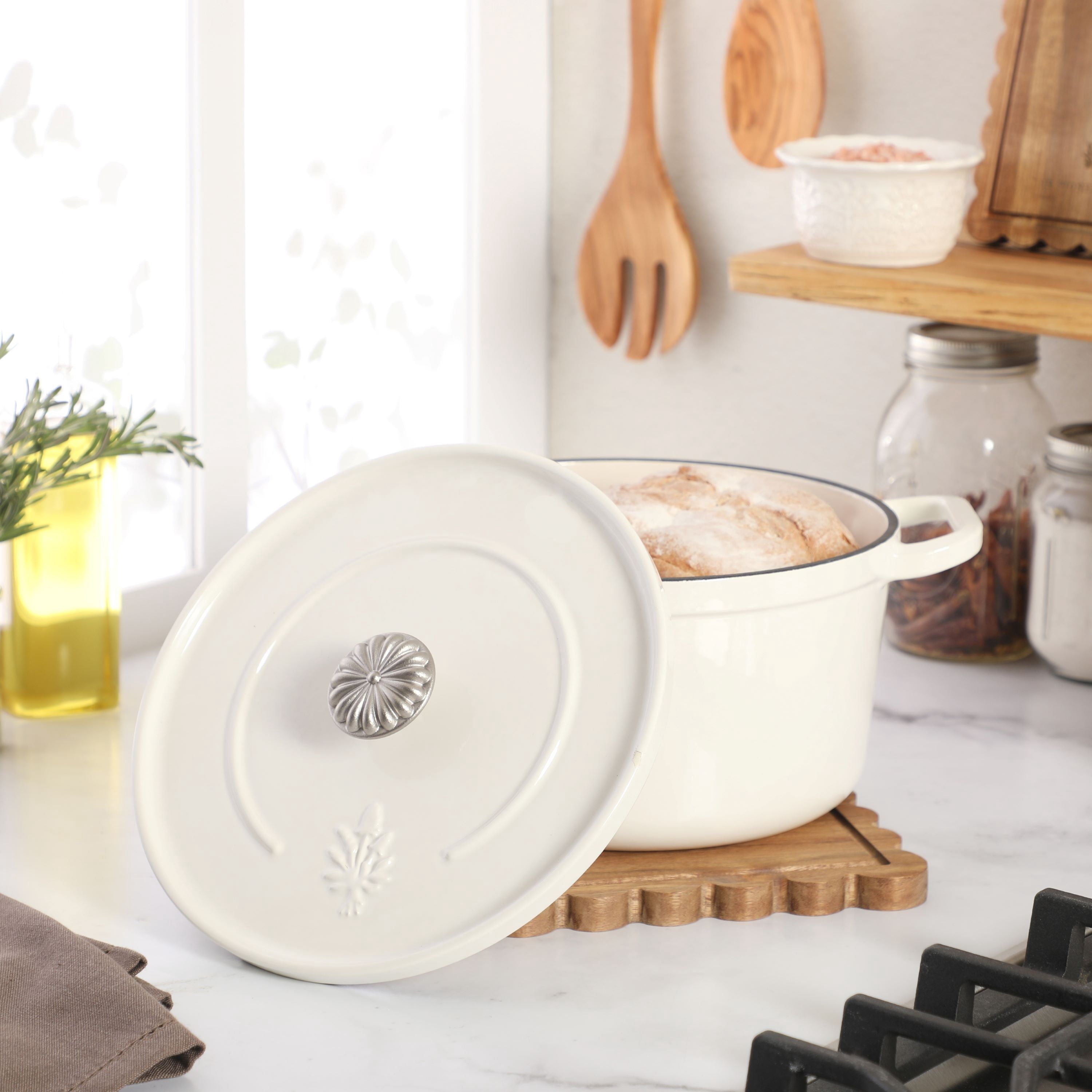 Homesteada™ 5-Quart Enameled Cast Iron Dutch Oven with Lid, Linen