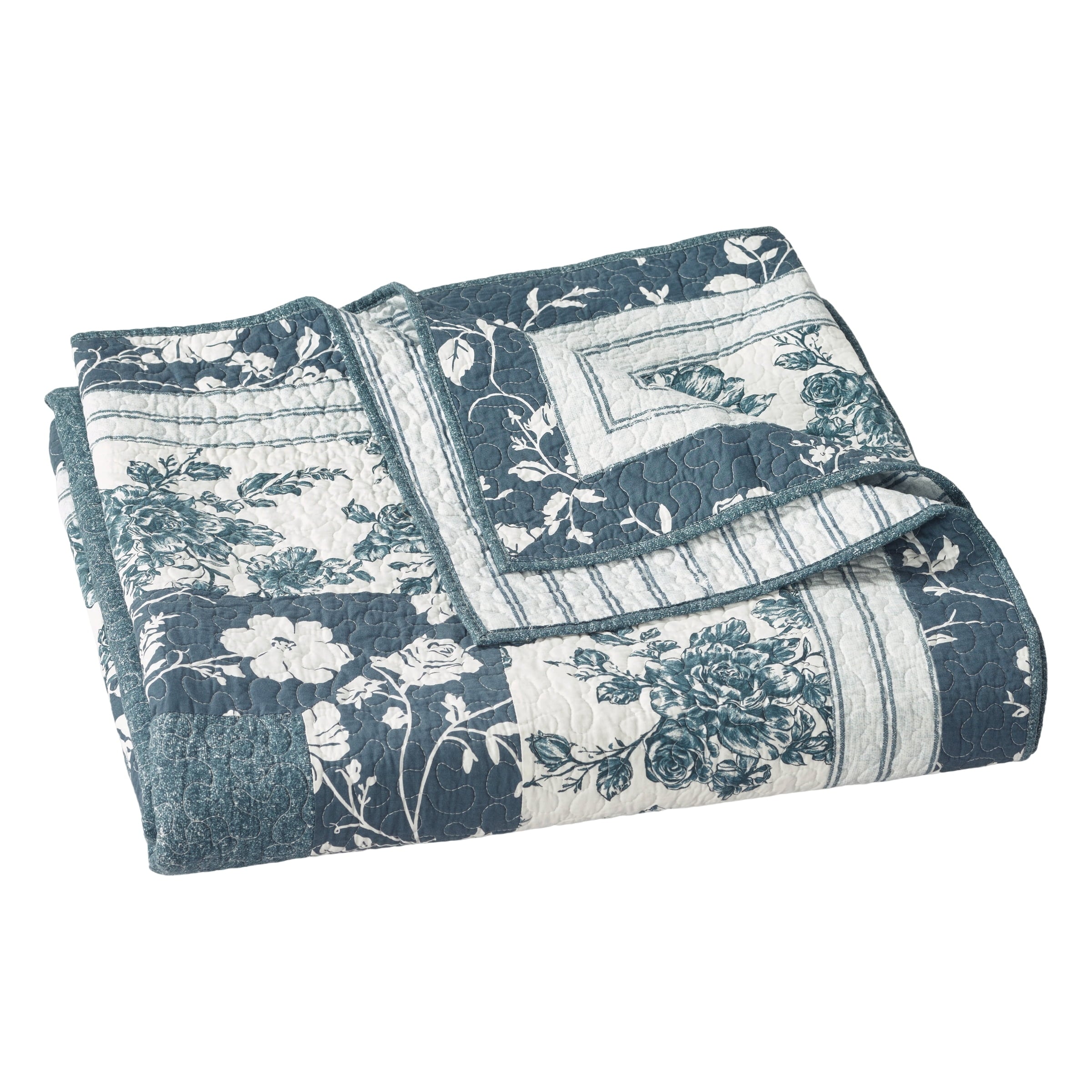 Homesteada™ Avery Cotton Patchwork Quilt, Full/Queen, Blue Dust Bedding
