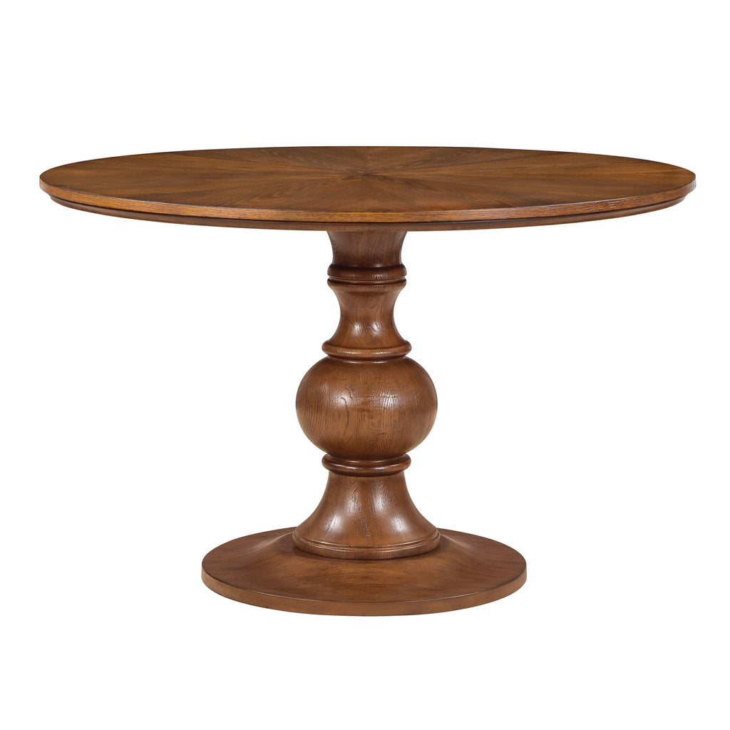 Homesteada™ Callie Round Dining Table, Heirloom Brown Finish