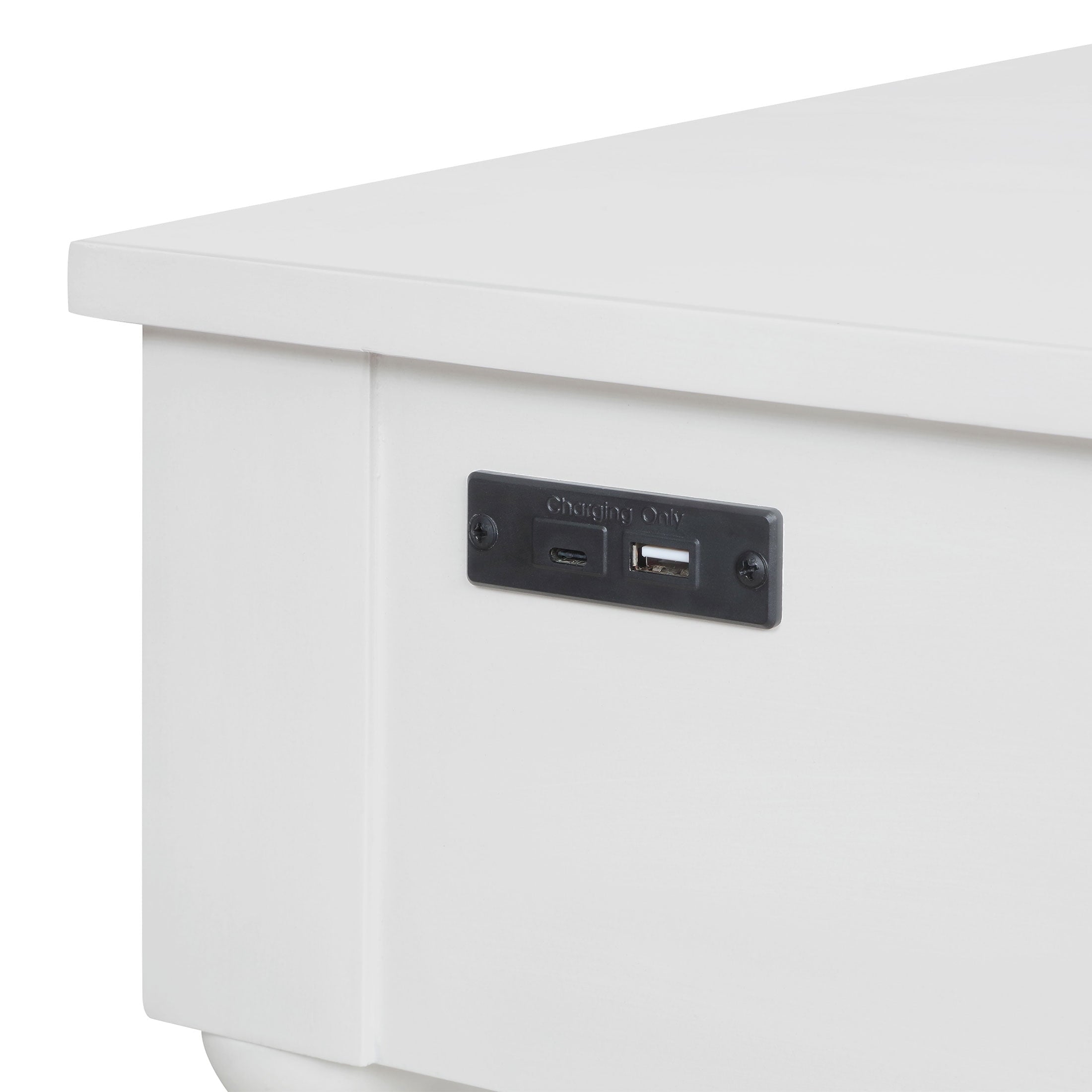 Homesteada™ Harper Spindle Nightstand with USB Charging Ports, Adults and Teens, White Finish