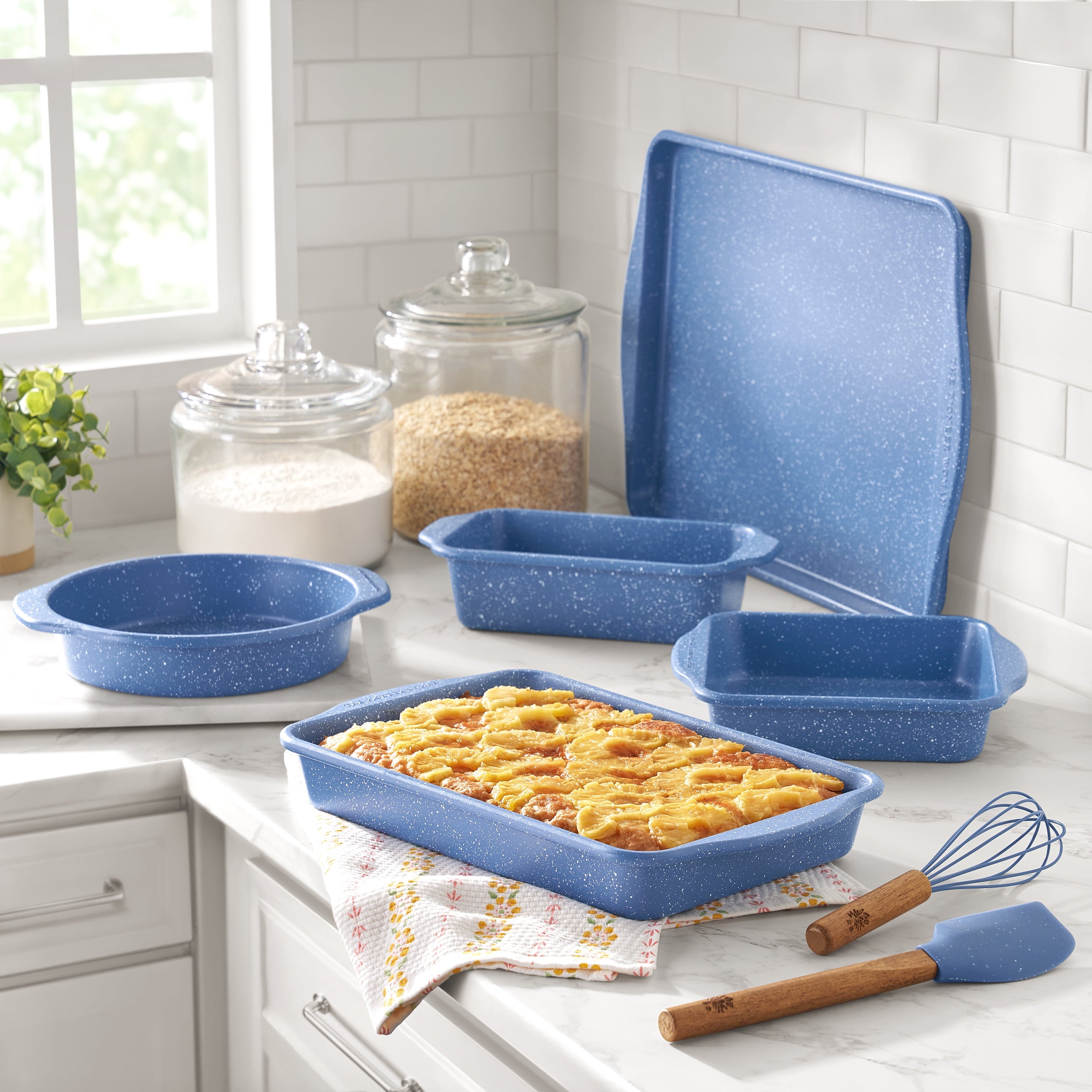 Homesteada™ 7-Piece Aluminized Steel Bakeware Set, Nonstick, Blue Speckle