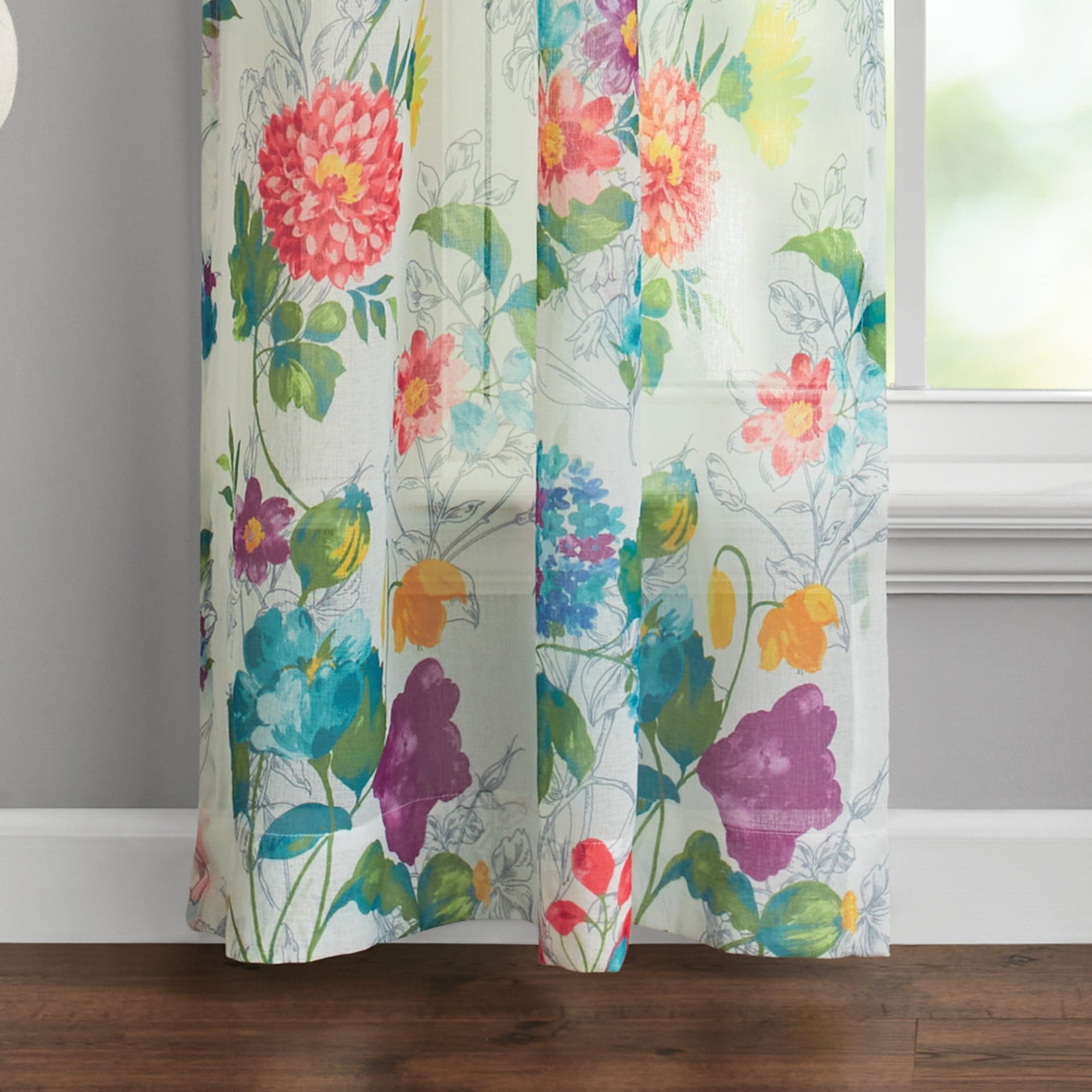 Homesteada™ Blooming Bouquet Curtain Panel Pair, Set of 2, Floral, 40"W x 84"L