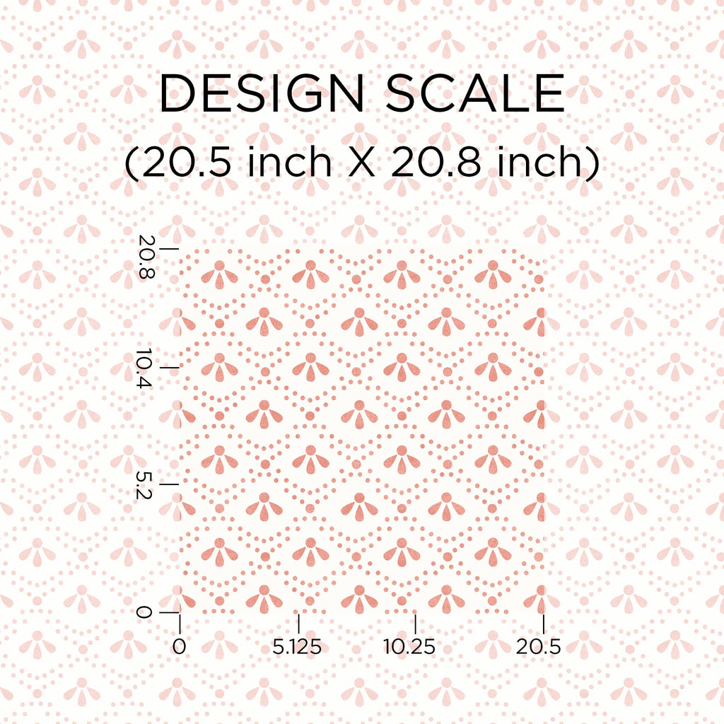 Homesteada™ Coral Tonal Scallop Peel And Stick Vinyl Wallpaper, 215-in by 20.5-in, 30.75 sq. ft.