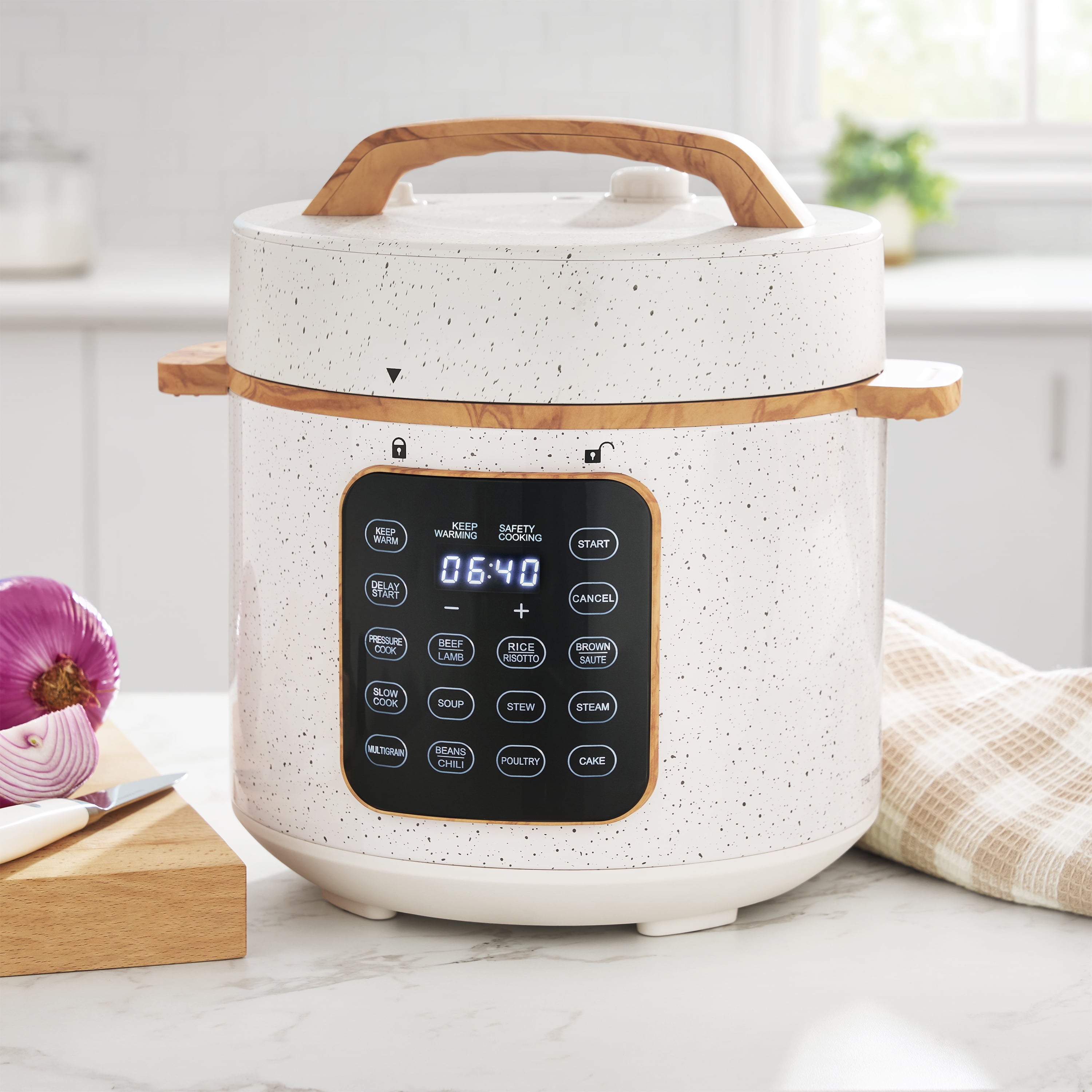 Homesteada™ Linen Speckle 6-Quart Pressure Cooker with Touch Control Display
