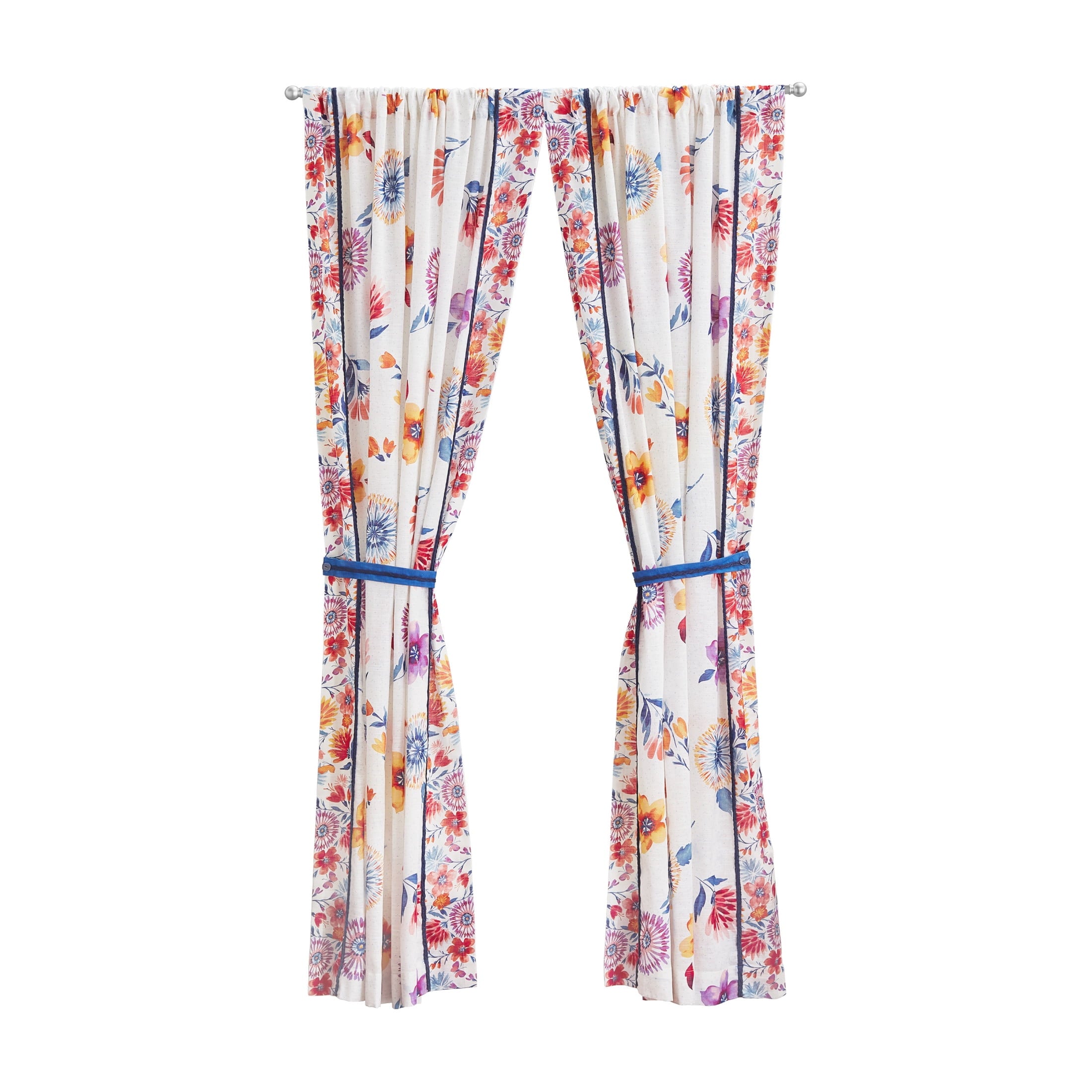 Homesteada™ Sheer Cotton Curtain Panel, Floral,1 Panel, 50"W x 84"L