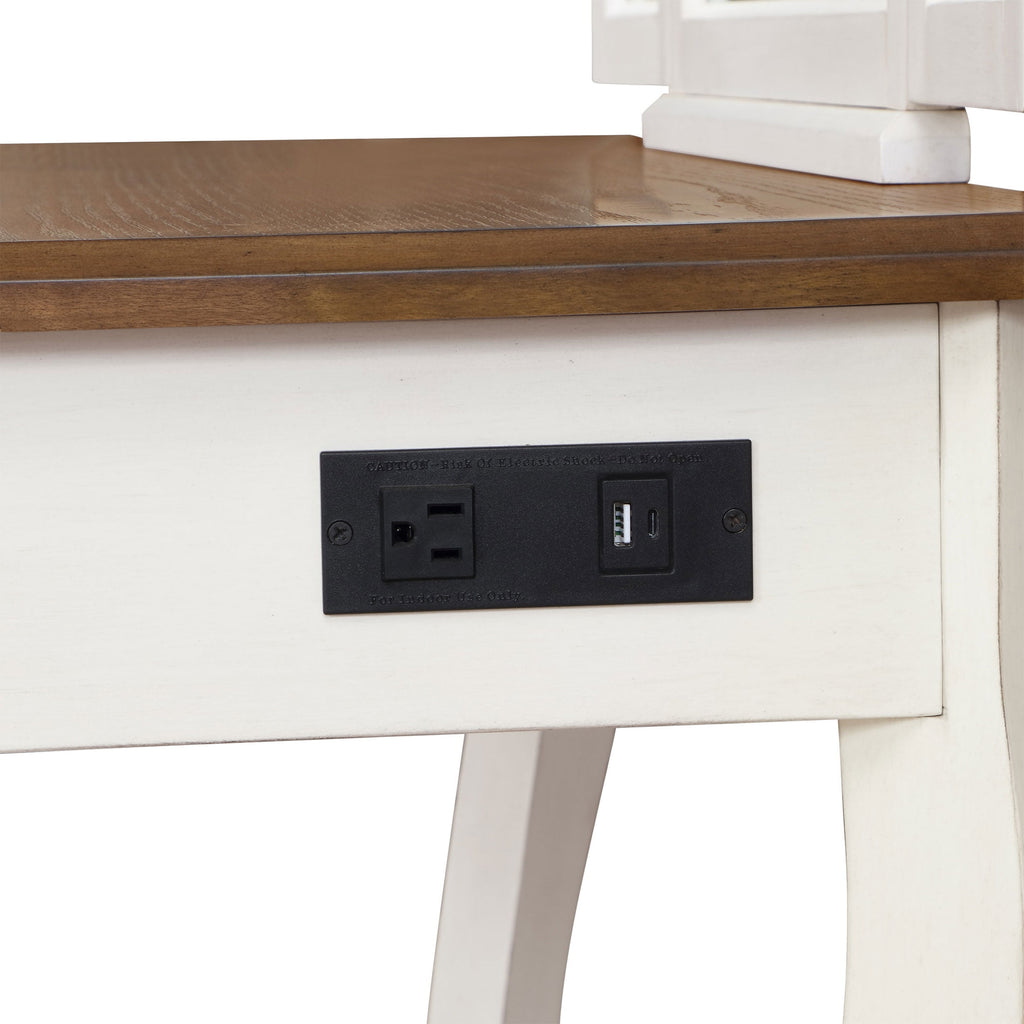 Homesteada™ Vanity Set and Stool with Tri-Fold Mirror and Made With Solid Wood Frame, White