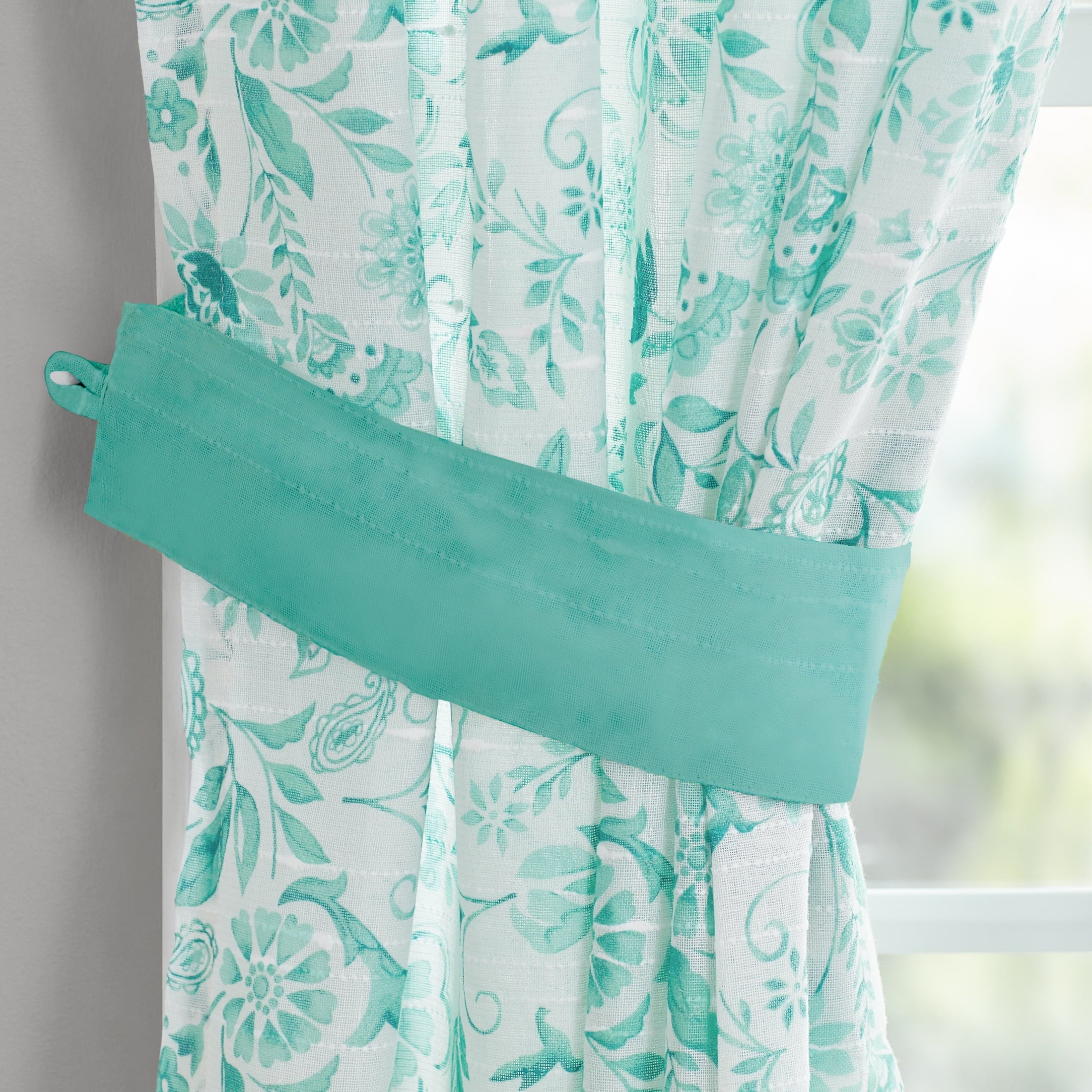 Homesteada™ Maize Sheer Curtain Panel, Teal, 1 Panel, 50"W x 84"L