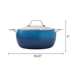 Homesteada™ Harlow 7.5 Qt Ceramic Non-Stick Stock Pot with Lid, Denim Blue