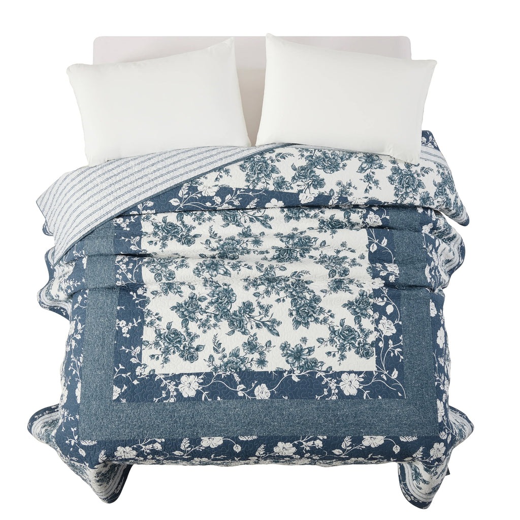 Homesteada™ Avery Cotton Patchwork Quilt, Full/Queen, Blue Dust Bedding