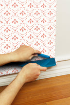 Homesteada™ Coral Tonal Scallop Peel And Stick Vinyl Wallpaper, 215-in by 20.5-in, 30.75 sq. ft.