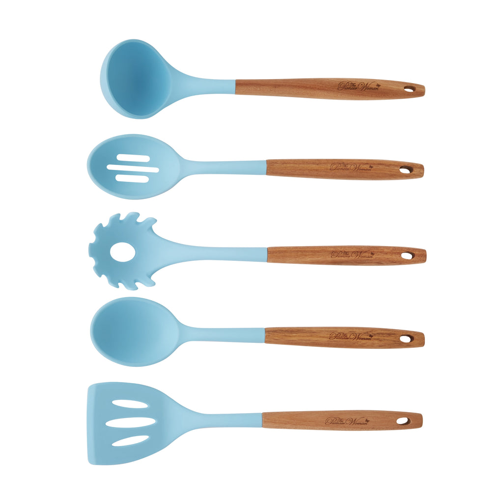 Homesteada™ 10-Piece Silicone and Acacia Wood Handle Cooking Utensils Set, Blue