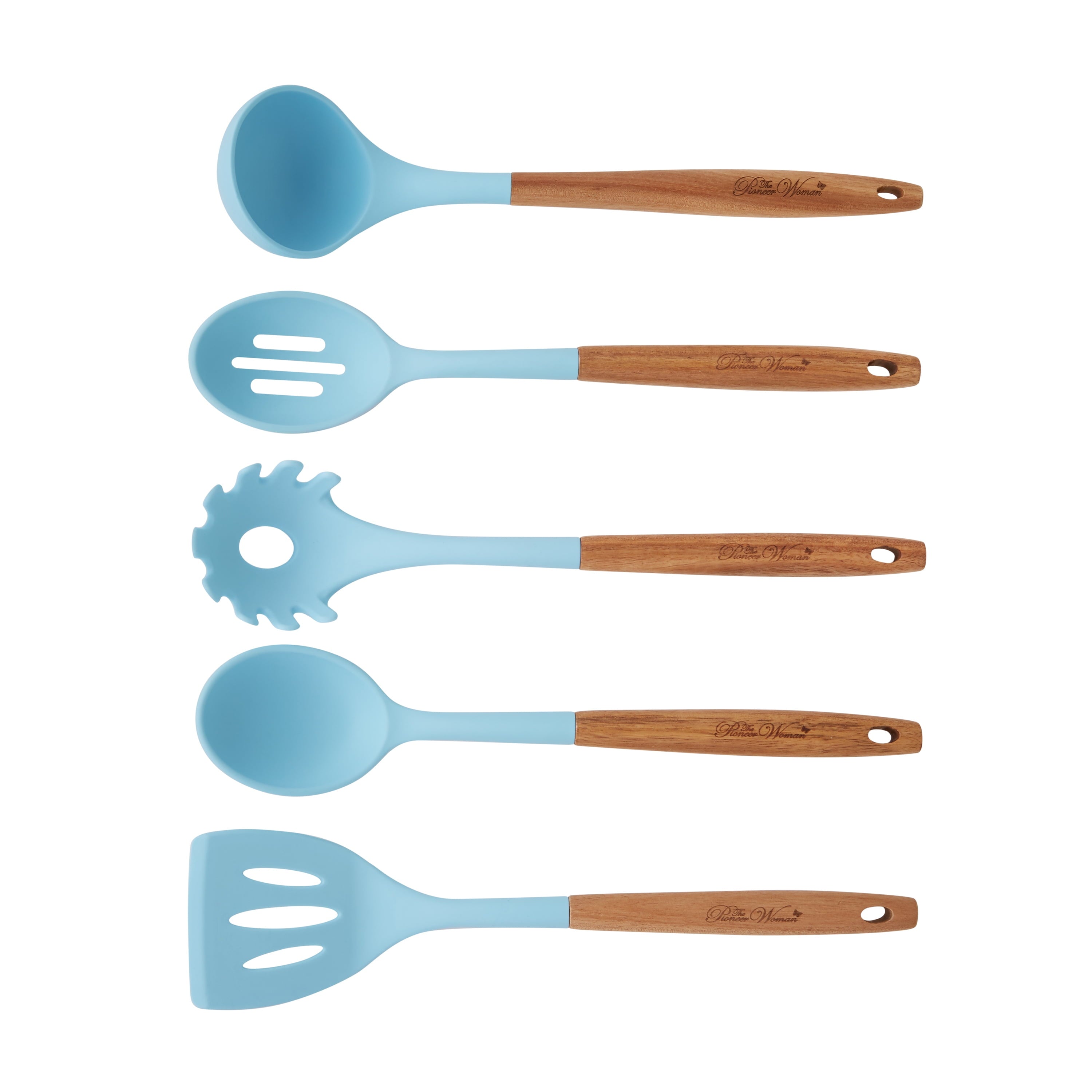 Homesteada™ 10-Piece Silicone and Acacia Wood Handle Cooking Utensils Set, Blue