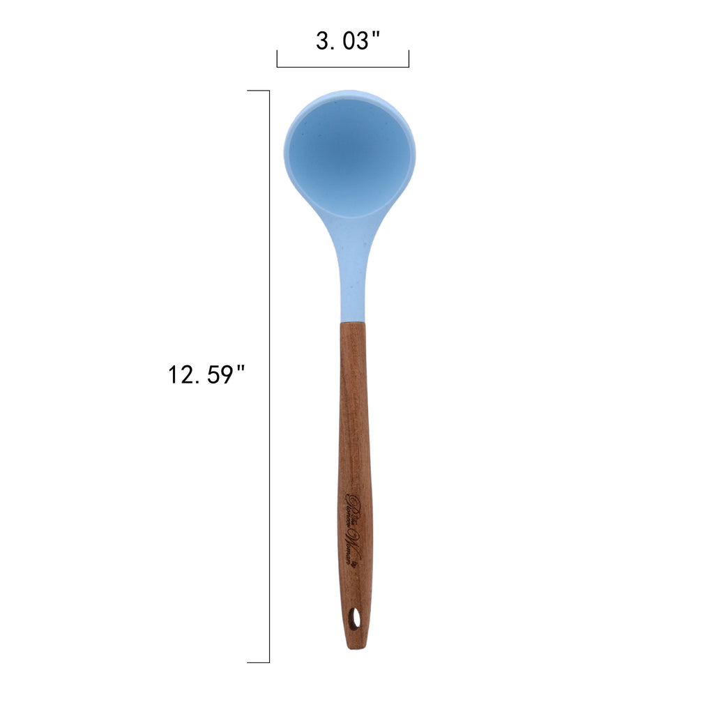 Homesteada™ 10-Piece Silicone and Acacia Wood Handle Cooking Utensils Set, Blue