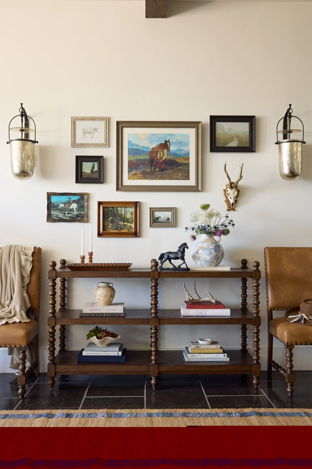 Homesteada™ Harper Spindle Wood Decorative Wall Mirror, Beaded Turned Wood Mirror, Rustic Brown 24x30