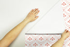 Homesteada™ Coral Tonal Scallop Peel And Stick Vinyl Wallpaper, 215-in by 20.5-in, 30.75 sq. ft.