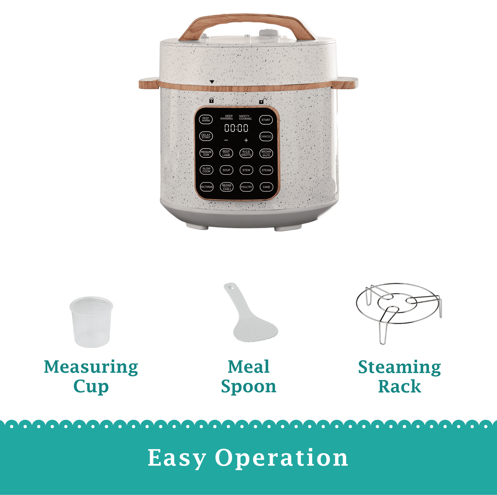Homesteada™ Linen Speckle 6-Quart Pressure Cooker with Touch Control Display