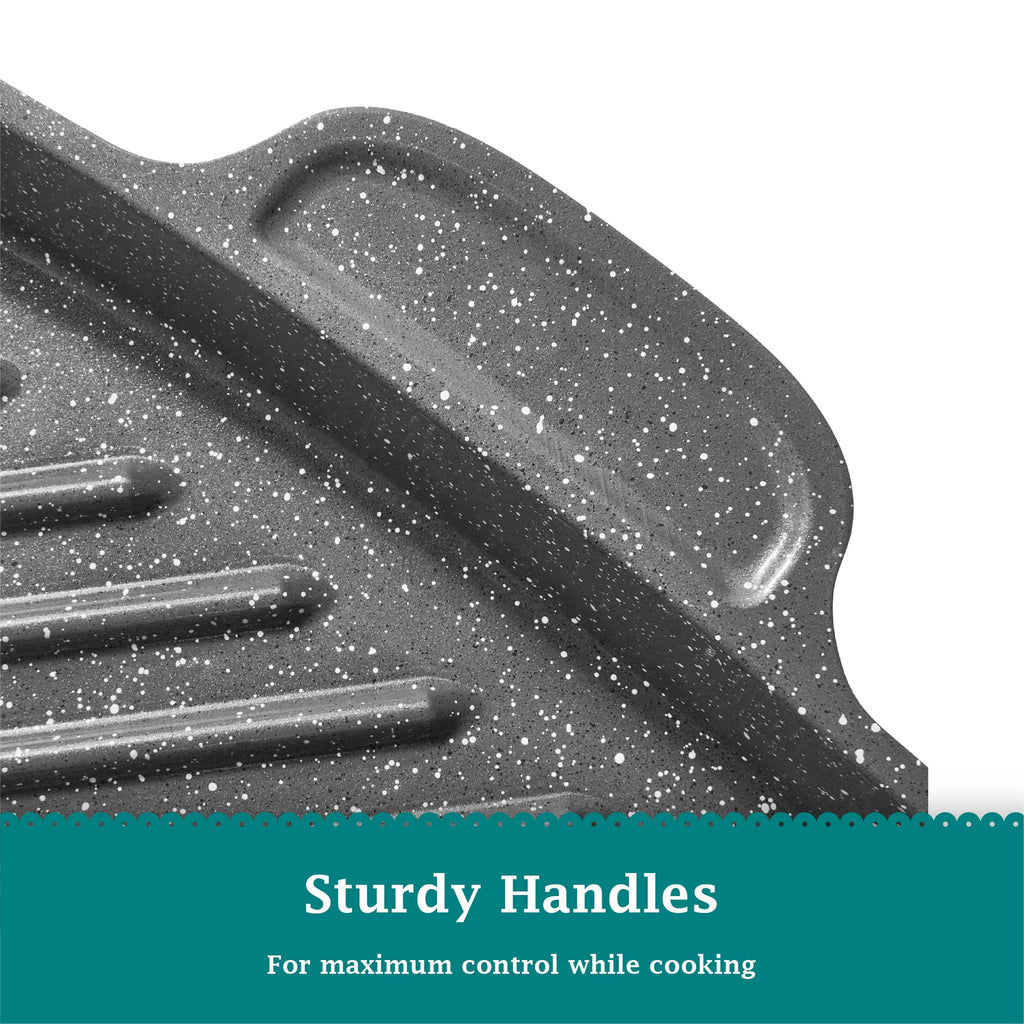 Homesteada™ Prairie Signature 10x12 inch Cast Aluminum Nonstick Cowboy Steak Pan with Speckled Design